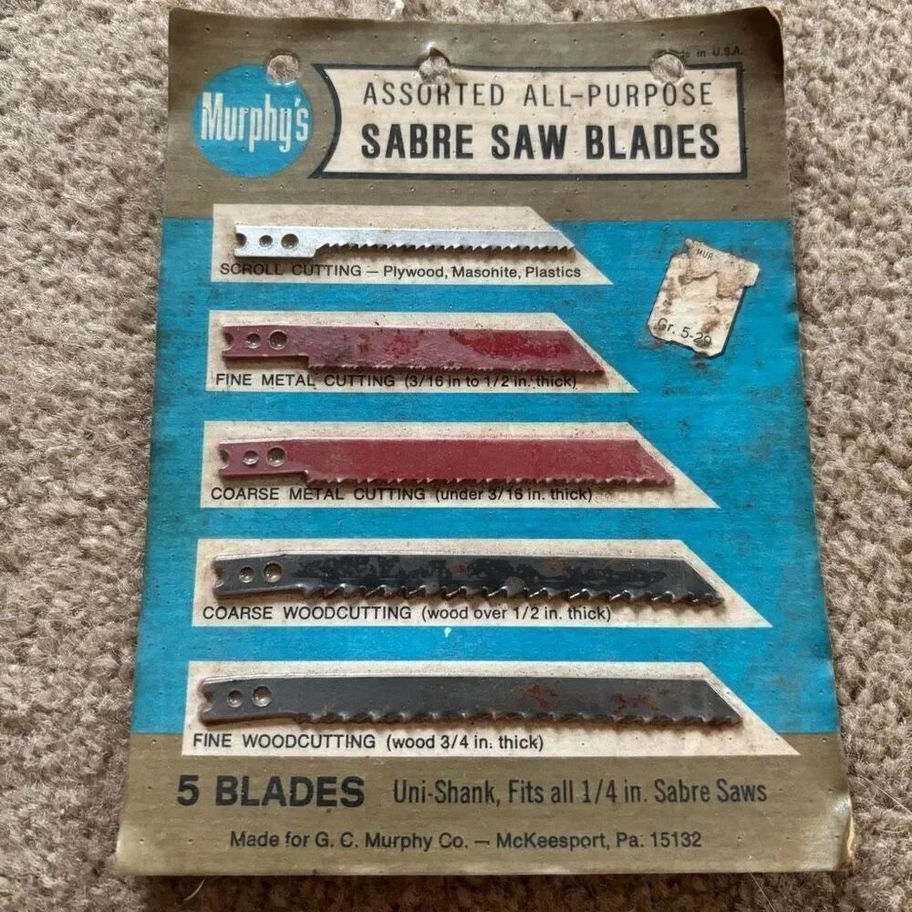 Murphy’s Assorted All-Purpose Sabre Saw Blades 5 Pack